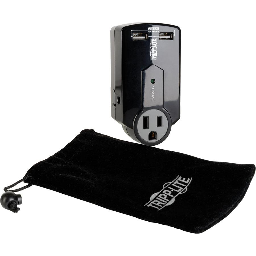 Tripp Lite Protect It! 3-Outlet Surge Protector, Direct Plug-In, 540 Joules, 2.1A Usb Charger