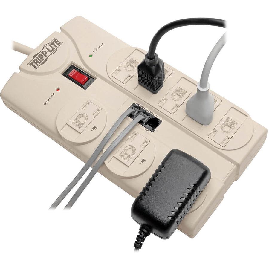 Tripp Lite Protect It! 8-Outlet Computer Surge Protector, 8-Ft. Cord, 2160 Joules, Tel/Modem/Fax Protection