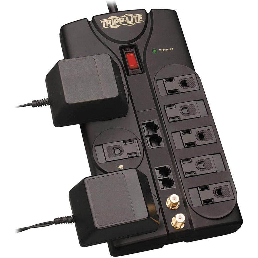 Tripp Lite Protect It! 8-Outlet Surge Protector, 10-Ft. Cord, 3240 Joules, Modem/Coax/Ethernet Protection, Rj45