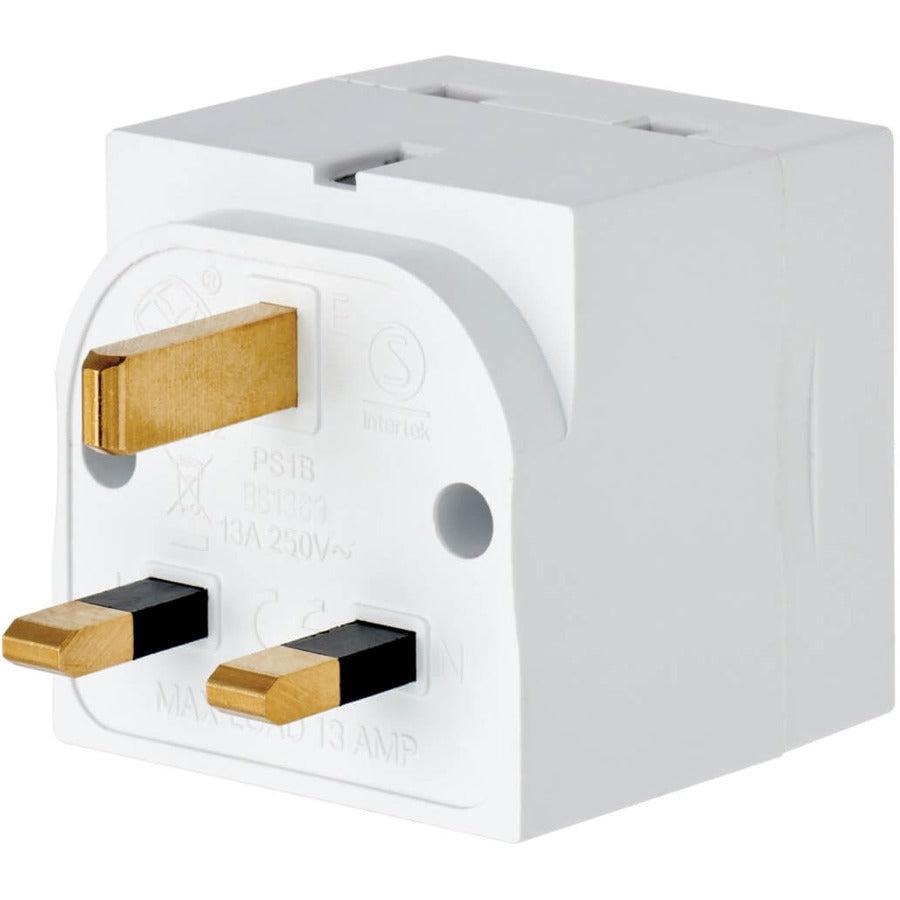 Tripp Lite Ps1B 2-Outlet Power Strip - British Bs1363A Outlets, 220-250V Ac, 13A, Direct Plug, Bs1363A Plug, White