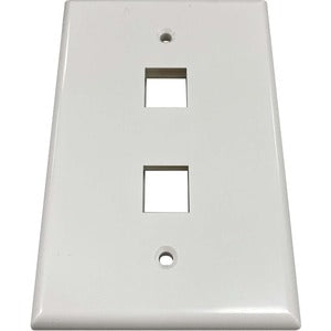 Tripp Lite Safe-It 2-Port Single-Gang Keystone Wall Plate, Antibacterial, Ivory Gloss, Taa