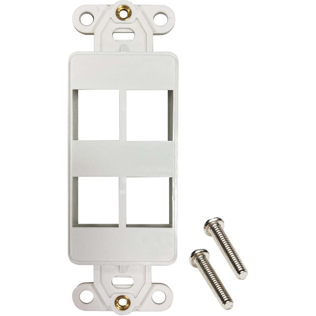 Tripp Lite Safe-It 4-Port Antibacterial Wall-Mount Insert, Decora Style, Vertical, Ivory, Taa