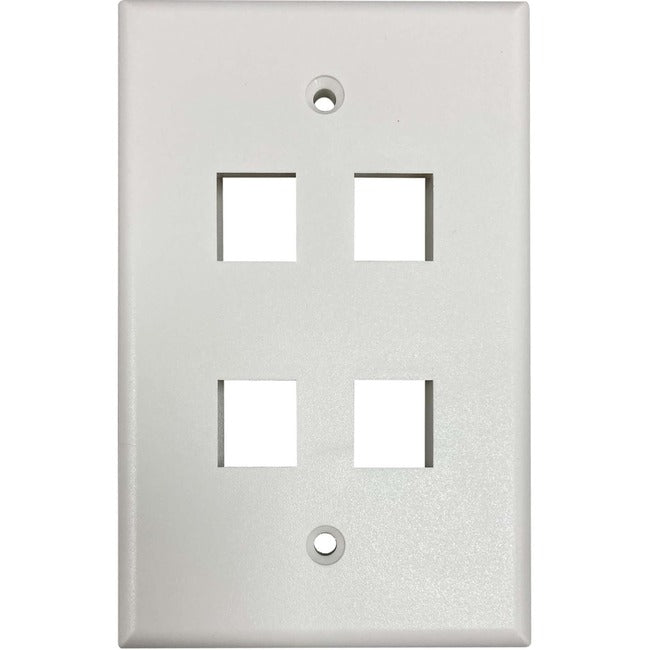 Tripp Lite Safe-It 4-Port Single-Gang Keystone Wall Plate, Antibacterial, Ivory Matte, Taa