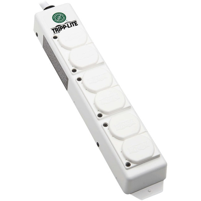 Tripp Lite Safe-It Ul 2930 Medical-Grade Power Strip For Patient Care Vicinity, 6 Hospital-Grade Outlets, Safety Covers, Antimicrobial, 6 Ft. Cord, Dual Ground