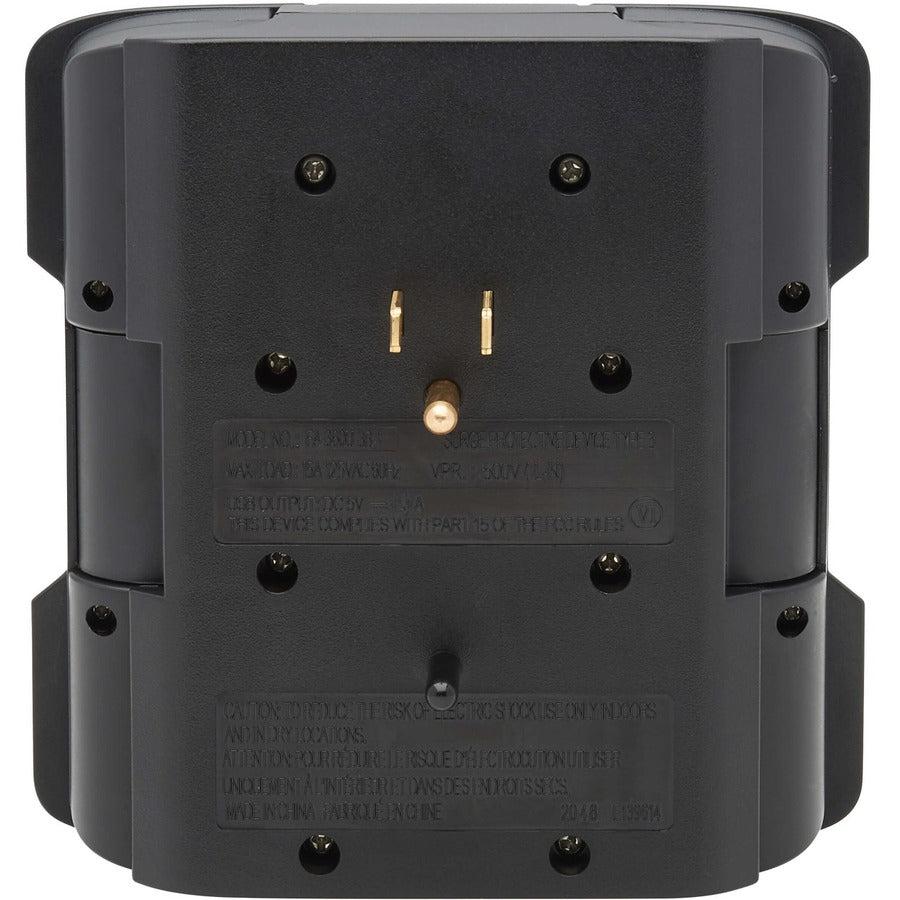 Tripp Lite Safe-It 5-Outlet Surge Protector - Usb-A/Usb-C Ports, 5-15P Direct Plug-In, 1050 Joules, Antimicrobial Protection, Black