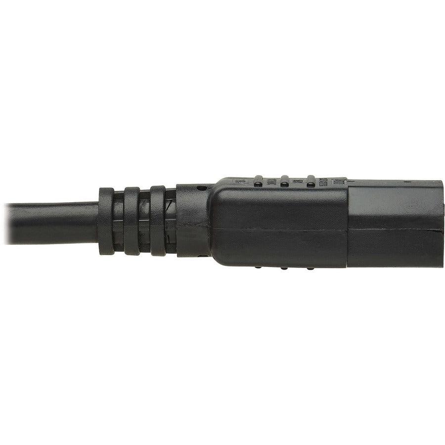 Tripp Lite Safe-It Antibacterial Hospital-Grade Power Cord, 5-15P To C13 - Green Dot, 13A, 125V, 16 Awg, Black, 15 Ft. (4.6 M)