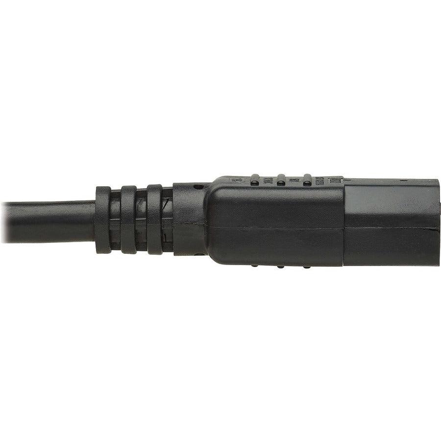 Tripp Lite Safe-It Antibacterial Hospital-Grade Power Cord, 5-15P To C13 - Green Dot, 13A, 125V, 16 Awg, Black, 6 Ft. (1.8 M)