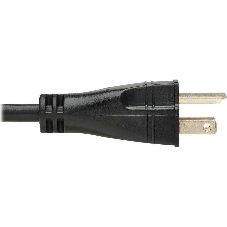 Tripp Lite Safe-It Antibacterial Hospital-Grade Power Cord, 5-15P To C13 - Green Dot, 13A, 125V, 16 Awg, Black, 6 Ft. (1.8 M)