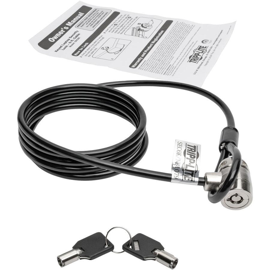 Tripp Lite Sec6K Security Lock For Laptops And Peripherals, Keyed, 6 Ft. (1.83 M) Cable