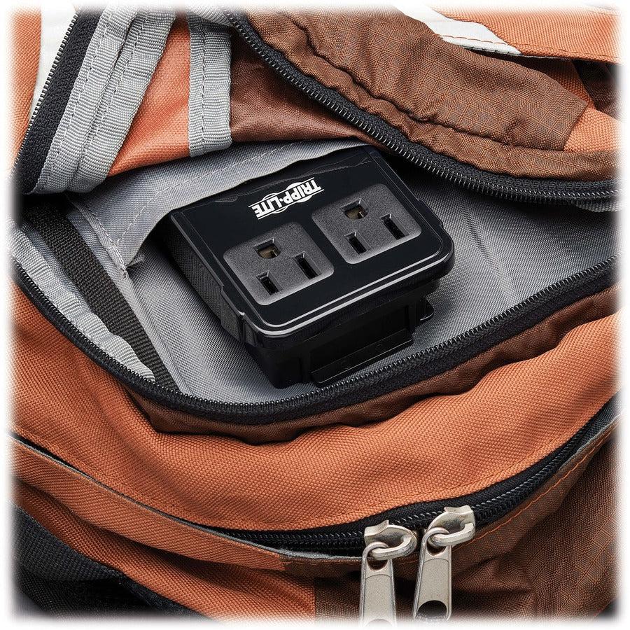 Tripp Lite Sk2Utravam Safe-It 2-Outlet Universal Travel Charger - 5-15R Outlets, 2 Usb Ports, Direct