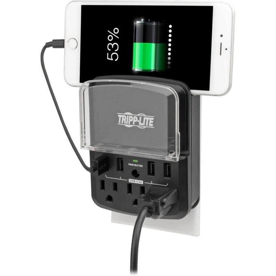 Tripp Lite Sk34Usbb Surge Protector Black, Transparent 3 Ac Outlet(S) 120 V