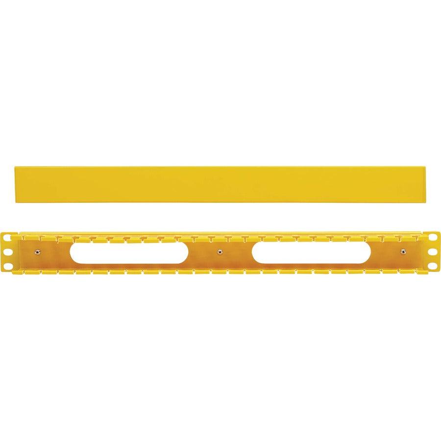 Tripp Lite Srcableduct1Ufc Horizontal Cable Manager - Finger Duct With Cover, Yellow, 1U