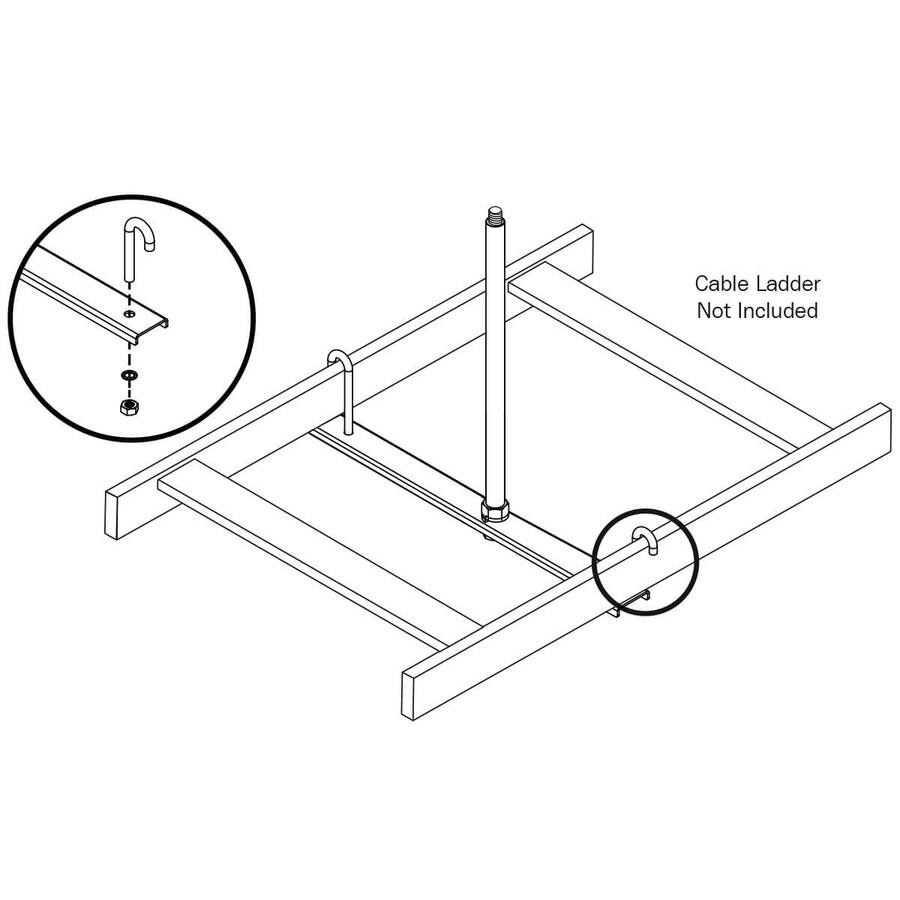 Tripp Lite Srlcntrsppt18 Ceiling Center Support Kit For 18 In. Cable Runway, Straight And 90-Degree - Hardware Included