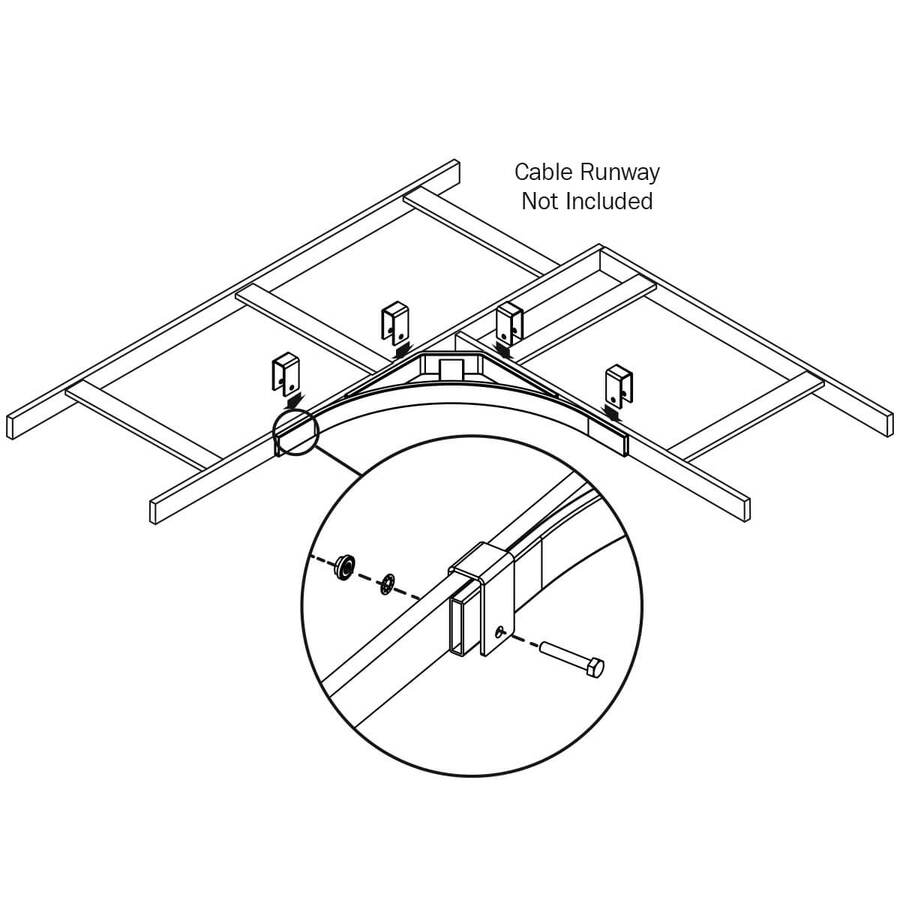 Tripp Lite Srlcrnsppt Cable Runway Corner Bracket Kit For 12 In. And 18 In. Ladder Runway, Straight - Hardware Included