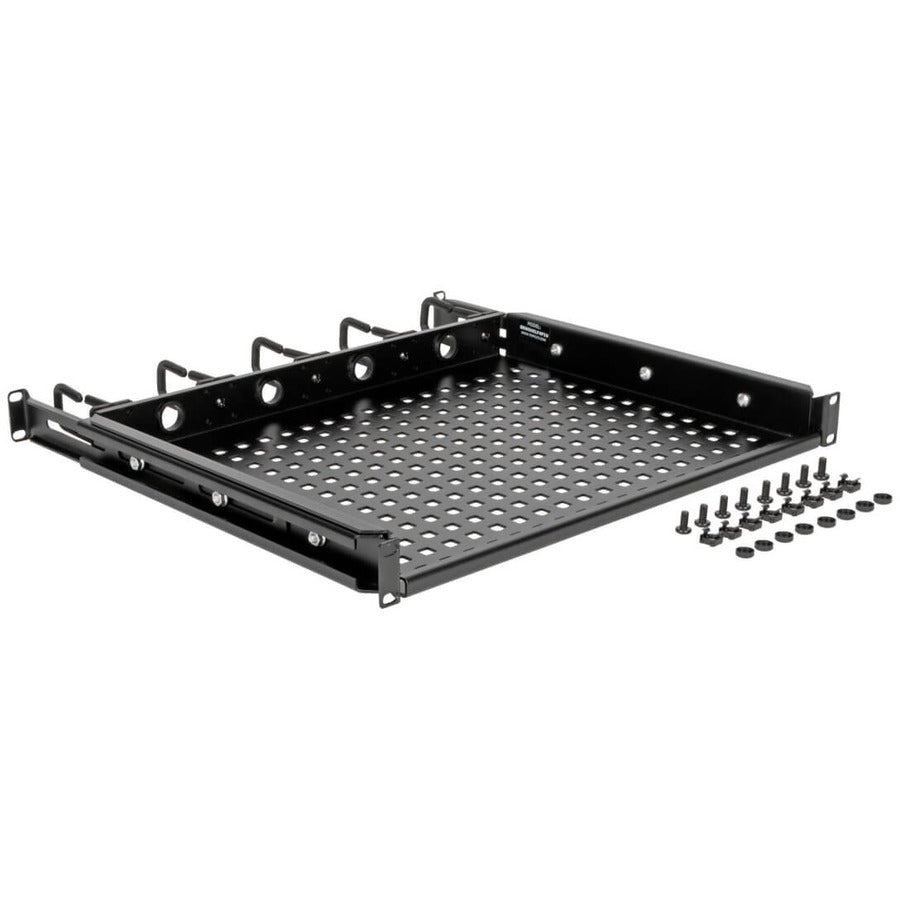 Tripp Lite Srwshelf4P1U Cantilevered Steel Rack Shelf - 1U, Vented, Integrated Cable Rings, 14.2 In. Deep, Holds Up To 50 Lbs (22.2 Kgs)