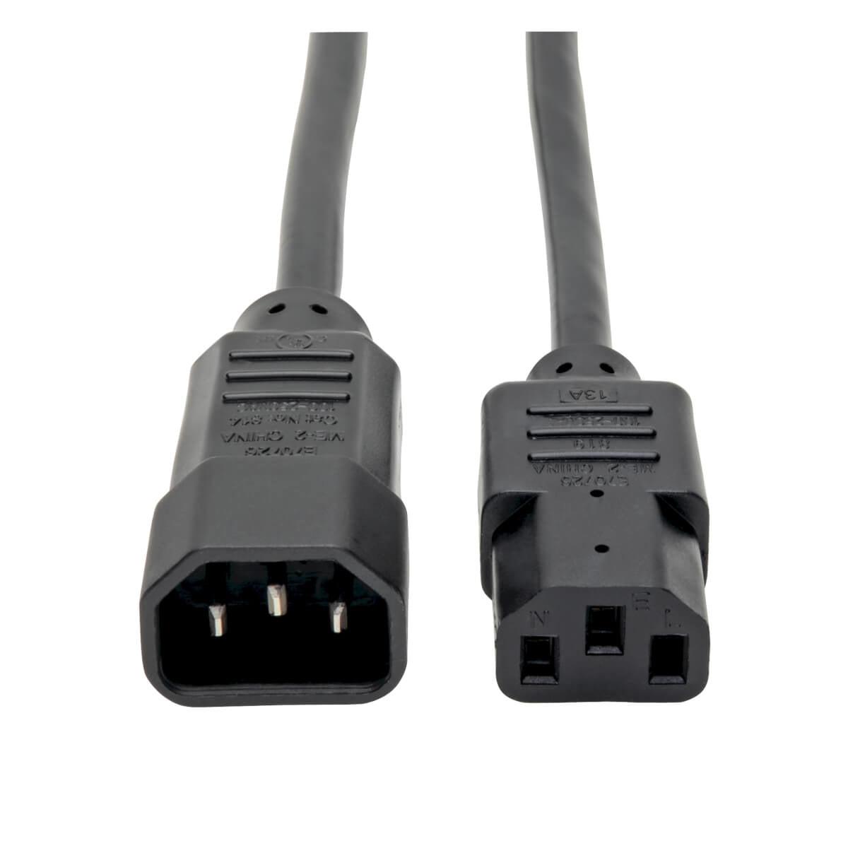 Tripp Lite Standard Computer Power Extension Cord Lead Cable, 10A, 18Awg (Iec-320-C14 To Iec-320-C13) 0.61 M (2-Ft.)