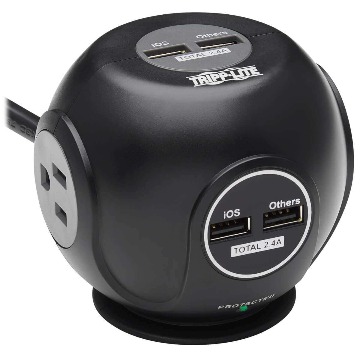 Tripp Lite Tlp38Uam Surge Protector Black, Grey 3 Ac Outlet(S) 120 V 2.44 M