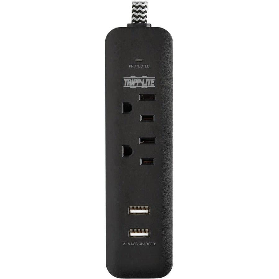 Tripp Lite Tlp206Usb Surge Protector Black 2 Ac Outlet(S) 110 - 125 V 1.83 M