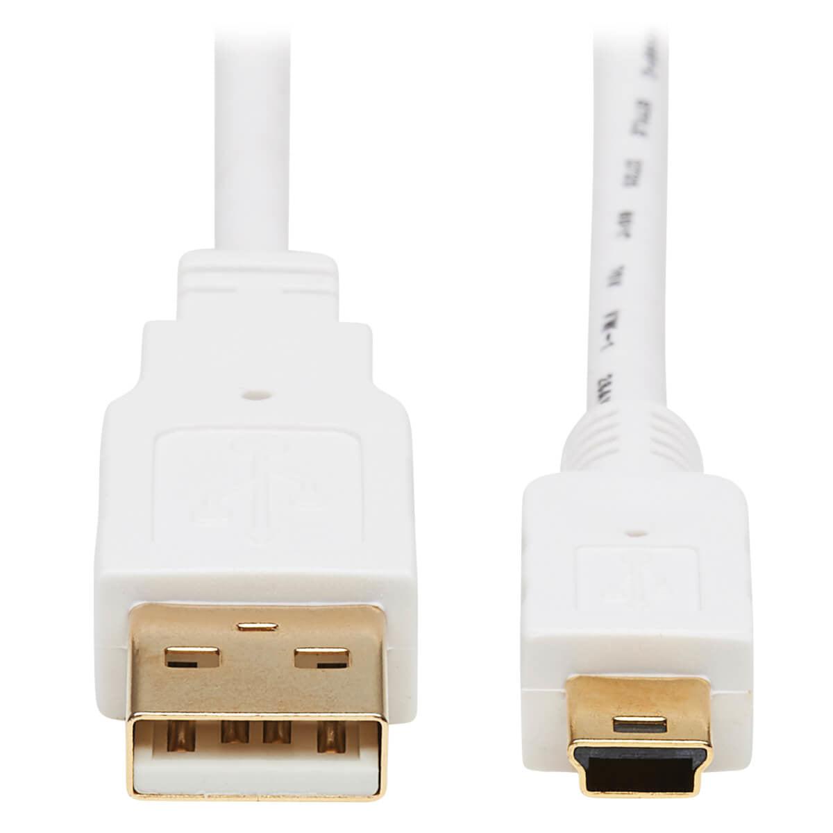 Tripp Lite U030Ab-006-Wh Safe-It Usb-A To Usb Mini-B Antibacterial Cable (M/M), Usb 2.0, White, 6-Ft. (1.83 M)