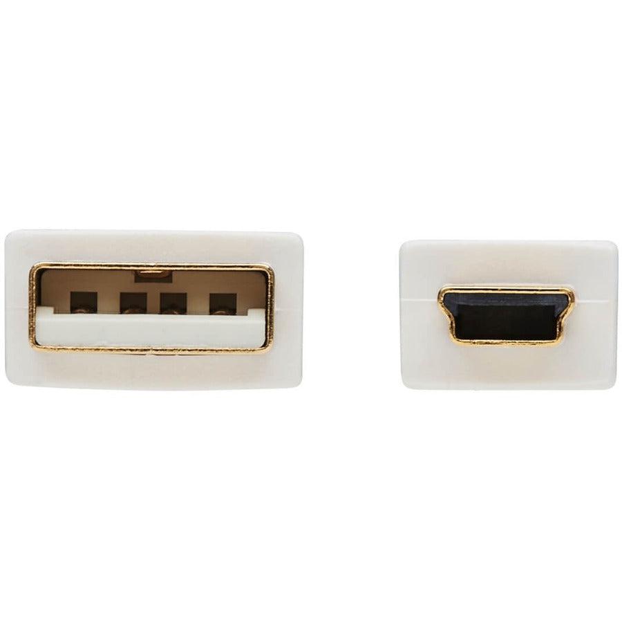 Tripp Lite U030Ab-003-Wh Safe-It Usb-A To Usb Mini-B Antibacterial Cable (M/M), Usb 2.0, White, 3-Ft. (0.91 M)