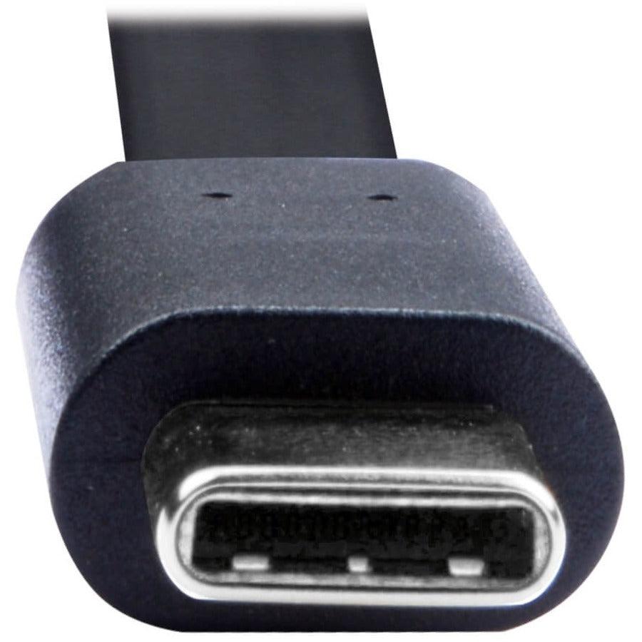 Tripp Lite U038-006-Fl Usb-A To Usb-C Flat Cable - M/M, Usb 2.0, Thunderbolt 3 Compatible, Black, 6 Ft. (1.83 M)