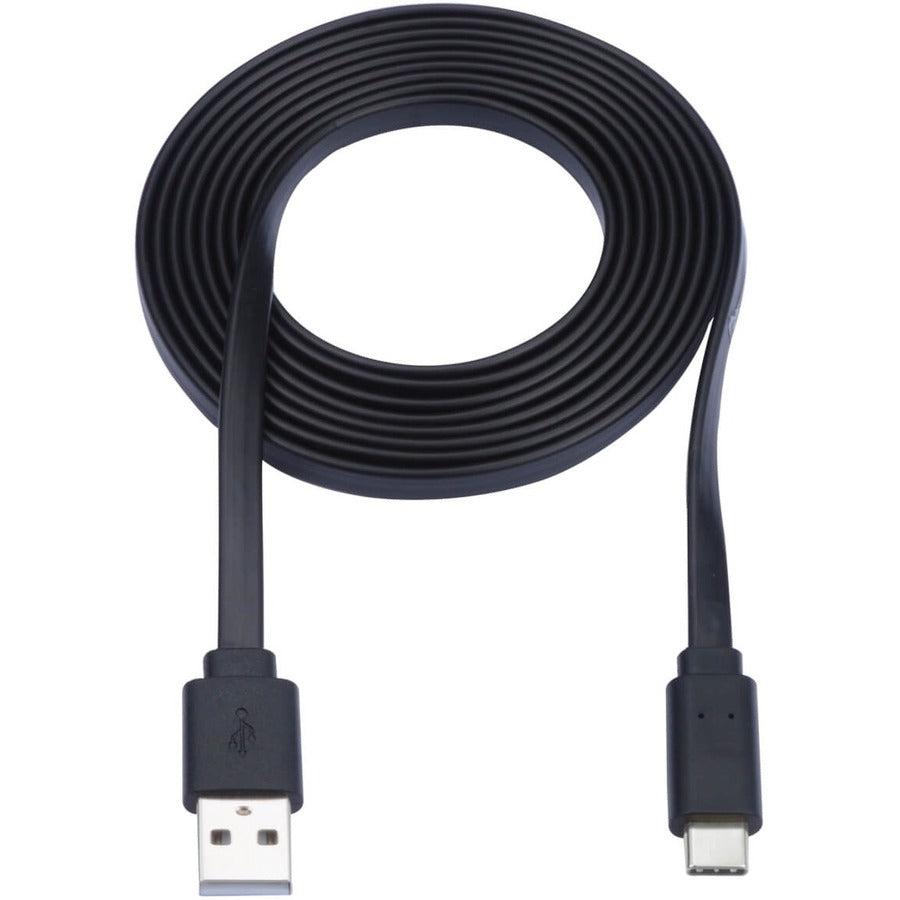 Tripp Lite U038-006-Fl Usb-A To Usb-C Flat Cable - M/M, Usb 2.0, Thunderbolt 3 Compatible, Black, 6 Ft. (1.83 M)