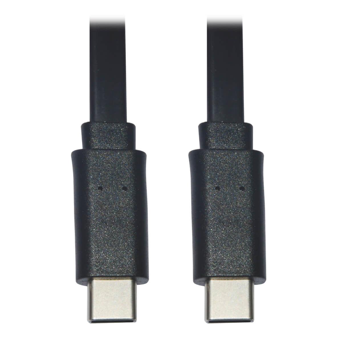Tripp Lite U040-006-C-Fl Usb-C Flat Cable (M/M), Usb 2.0, Thunderbolt 3, Black, 6 Ft. (1.83 M)
