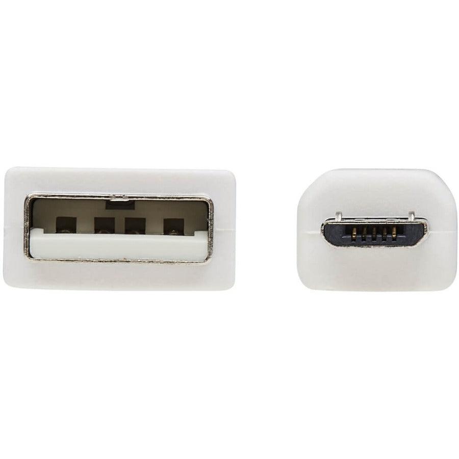 Tripp Lite U050Ab-006-Wh Safe-It Usb-A To Usb Micro-B Antibacterial Cable (M/M), Usb 2.0, White, 6-Ft. (1.83 M)