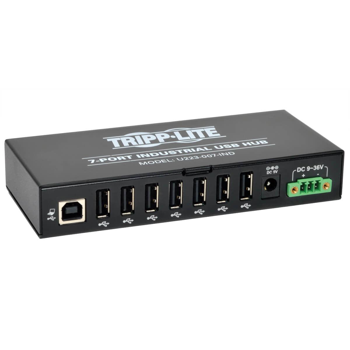 Tripp Lite U223-007-Ind 7-Port Industrial-Grade Usb 2.0 Hub - 15 Kv Esd Immunity, Metal Housing, Mountable