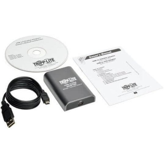 Tripp Lite U244-001-Vga-R Usb 2.0 To Vga Dual-Monitor Adapter, 128 Mb Sdram, 1920 X 1080 (1080P) @ 60 Hz
