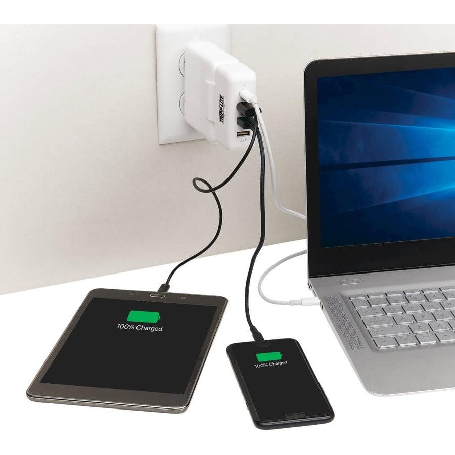 Tripp Lite U280-A04-A3C1 Portable Power Expansion Hub For Apple Usb-C Power Adapter - 4 Ports (3 Usb-A, 1 Usb-C 45W)