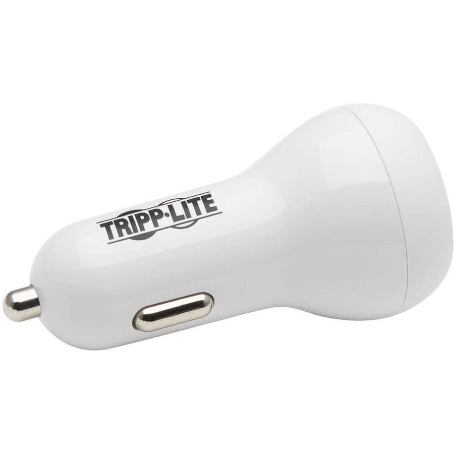 Tripp Lite U280-C02-30W-K Dual-Port Usb Car Charger - 30W Pd Charging, Usb-C (18W) & Usb-A (12W), Usb-C To Lightning Cable, White