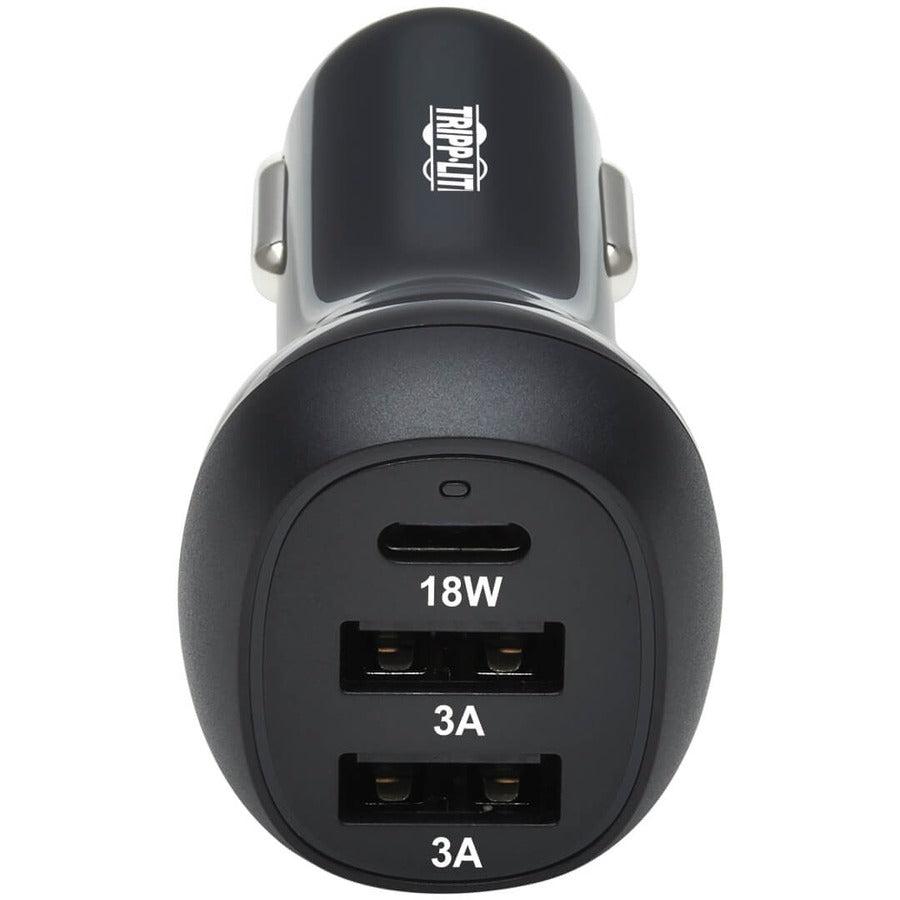 Tripp Lite U280-C03-36W-1B 3-Port Usb Car Charger, 36W Max - Usb-C Pd 3.0 Up To 18W, 2 Usb-A Qc 3.0 Up To 36W
