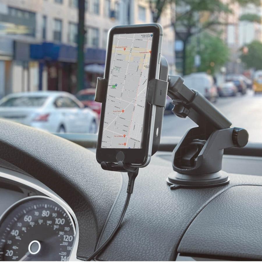 Tripp Lite U280-Cq01 Wireless Car Charger - 15W Fast Charging, Usb-C, Apple And Samsung Compatible, Windshield/Dash/Vent Phone Holder