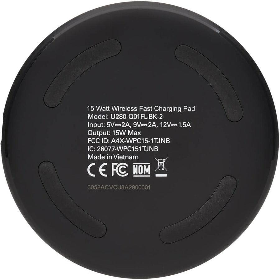 Tripp Lite U280-Q01Fl-Bk-2 15W Smartphone Wireless Fast Charging Pad, Black