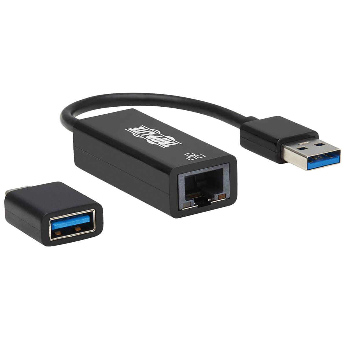 Tripp Lite U336-000-Gb-Ca Usb-C, Usb-A To Rj45 Gigabit Ethernet Network Adapter (2Xm/F), Usb 3.2 Gen 1, Black