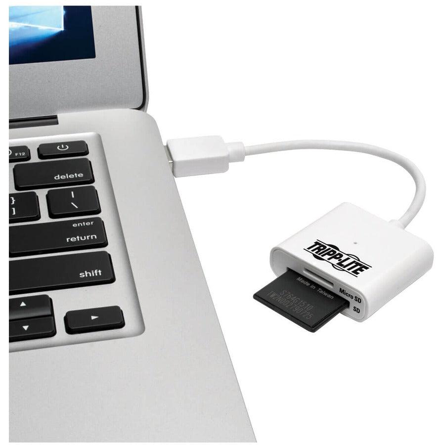 Tripp Lite U352-06N-Sd Usb 3.0 Superspeed Sd/Micro Sd Memory Card Media Reader With Built-In Cable, 6-In. (15.24 Cm)