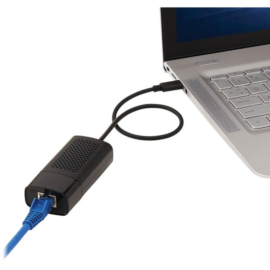 Tripp Lite U436-06N-2P5-B Usb-C To Rj45 Gigabit Ethernet Network Adapter (M/F) - Usb 3.1 Gen 1, 2.5 Gbps Ethernet, Black