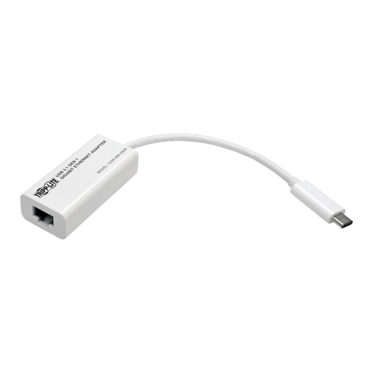 Tripp Lite U436-06N-Gbw Usb-C To Gigabit Network Adapter, Thunderbolt 3 Compatibility - White
