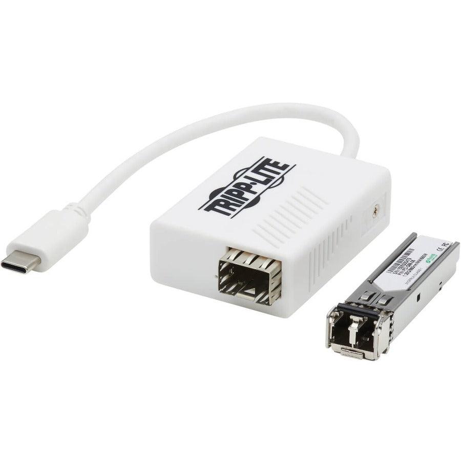 Tripp Lite U436-Smf-1G-Lc Usb-C 3.1 To Fiber Optic Transceiver Gigabit Ethernet Adapter, Singlemode, 1310 Nm, Lc, Up To 5 Km