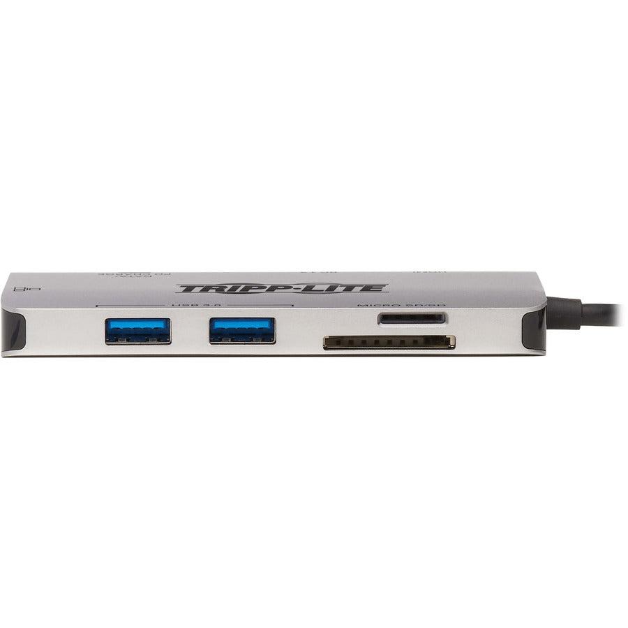 Tripp Lite U442-Dock5-Gy Usb-C Dock - 4K Hdmi, Usb 3.2 Gen 1, Usb-A Hub, Gbe, Memory Card, 100W Pd Charging