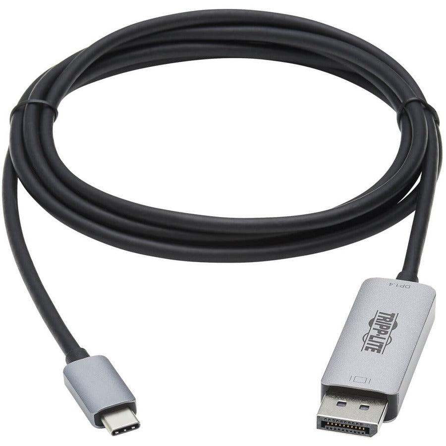 Tripp Lite U444-003-Dp8Se Usb-C To Displayport 1.4 Active Adapter Cable (M/M), Uhd 8K, Black/Silver, 3 Ft. (0.9 M)
