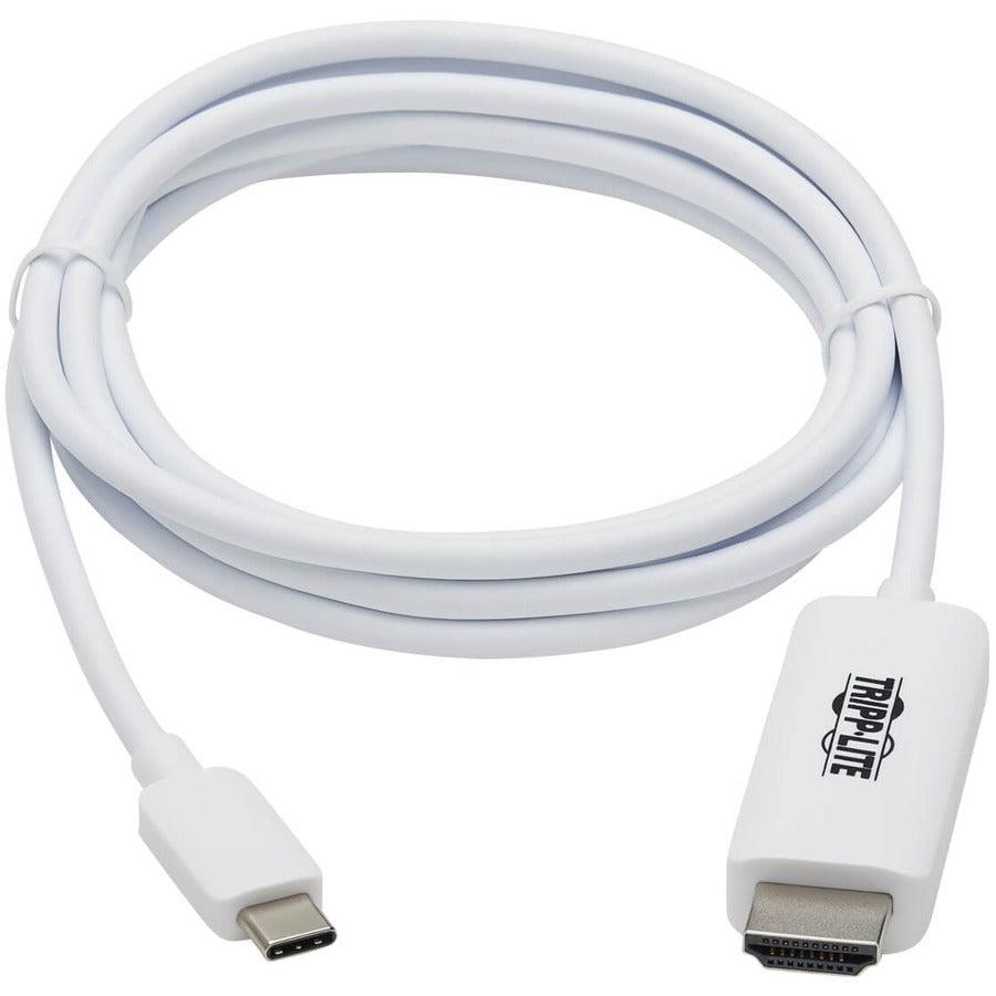 Tripp Lite U444-006-Hwe Usb-C To Hdmi Adapter Cable (M/M), 4K, 4:4:4, Thunderbolt 3 Compatible, White, 6 Ft. (1.8 M)