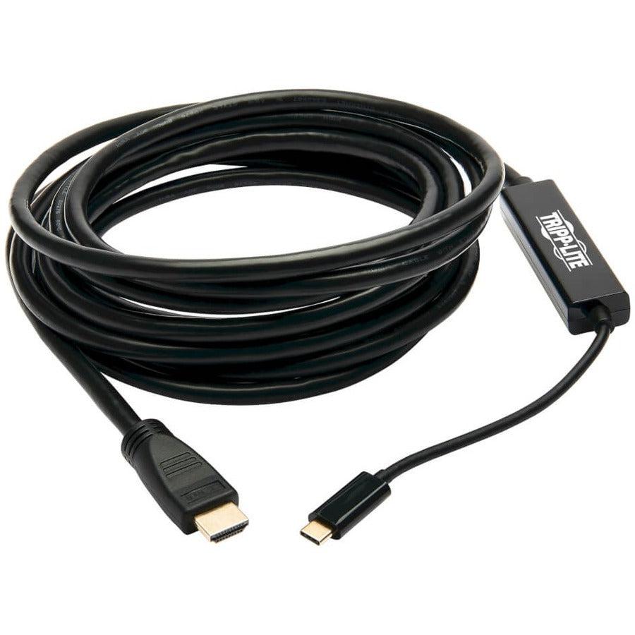 Tripp Lite U444-015-H4K6Bm Usb-C To Hdmi Active Adapter Cable (M/M), 4K 60 Hz, 4:4:4, Hdcp 2.2, Mid-Cable Adapter, Black, 15 Ft. (4.6 M)