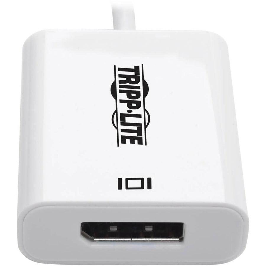 Tripp Lite U444-06N-Dp8W Usb-C To Displayport Active Adapter Cable With Equalizer (M/F), Uhd 8K, Hdr, Dp 1.4, White, 6 In. (15.2 Cm)