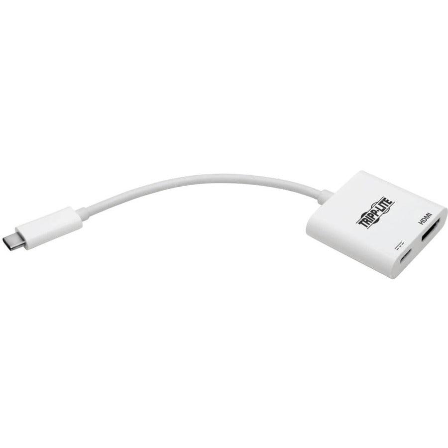 Tripp Lite U444-06N-H4K6Wc Usb-C To Hdmi Adapter (M/F) - 4K 60 Hz, 60W Pd Charging, Hdcp 2.2, White