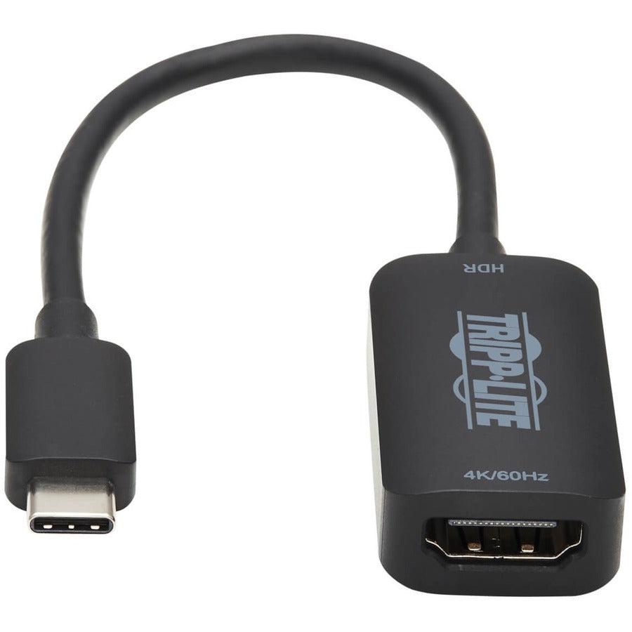 Tripp Lite U444-06N-Hdr-B Usb-C To Hdmi Active Adapter Cable (M/F), 4K 60 Hz, Hdr, 4:4:4, Dp 1.2 Alt Mode, Hdcp 2.2, Black, 6 In. (15.2 Cm)
