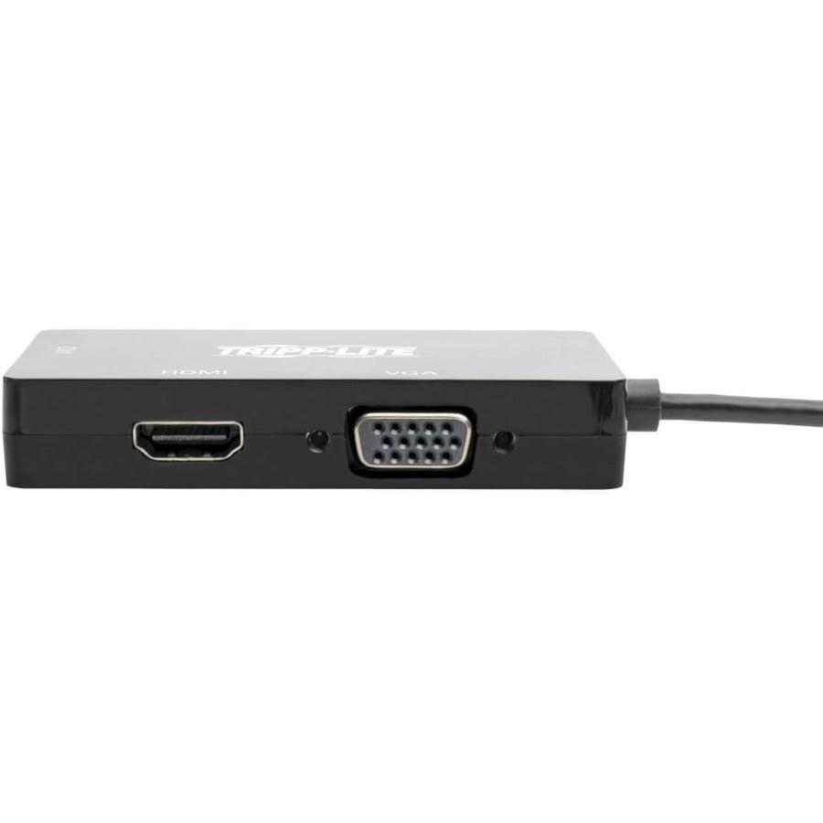 Tripp Lite U444-06N-Hdv4Kb Usb-C Multiport Adapter (M/3Xf) - 4K Hdmi, Dvi, Vga, Hdcp, Black