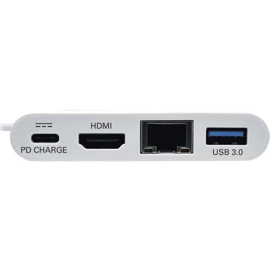 Tripp Lite U444-06N-Hgu-C Usb-C Multiport Adapter - Hdmi, Usb 3.0 Port, Gbe, 60W Pd Charging, Hdcp, White