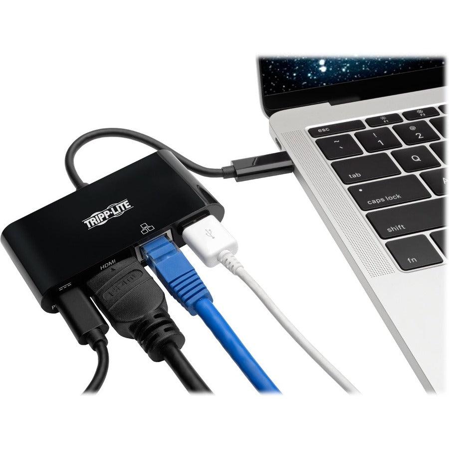 Tripp Lite U444-06N-Hgub-C Usb-C Multiport Adapter - Hdmi, Usb 3.0 Port, Gbe, 60W Pd Charging, Hdcp, Black